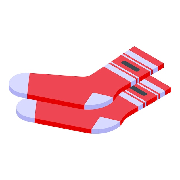 Icono de calcetín rojo vector isométrico lindo par comida moda