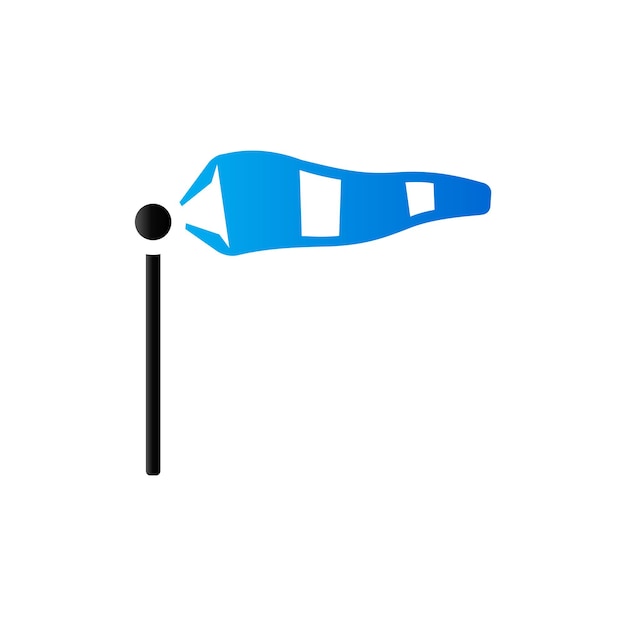 Icono de calcetín de viento en color de tono dúo Dirección del viento del aire