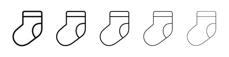 Vector el icono de los calcetines es el signo del logotipo vectorial