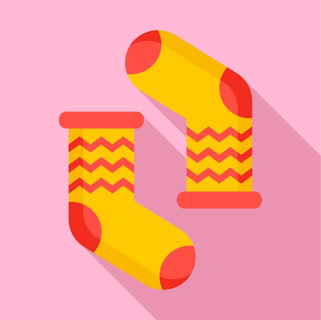 Icono de calcetines de invierno Ilustración plana del ícono vectorial de calcetinas de invierno para diseño web
