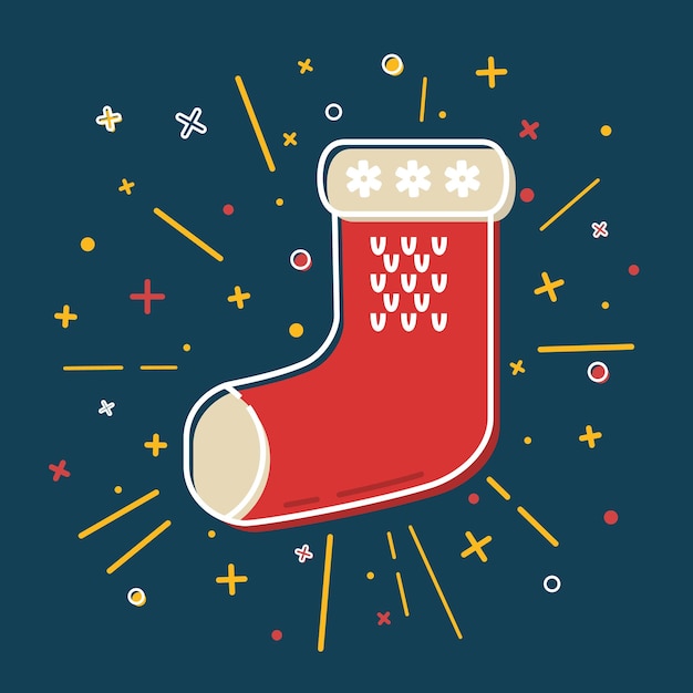 Icono de calcetines de Navidad de colores