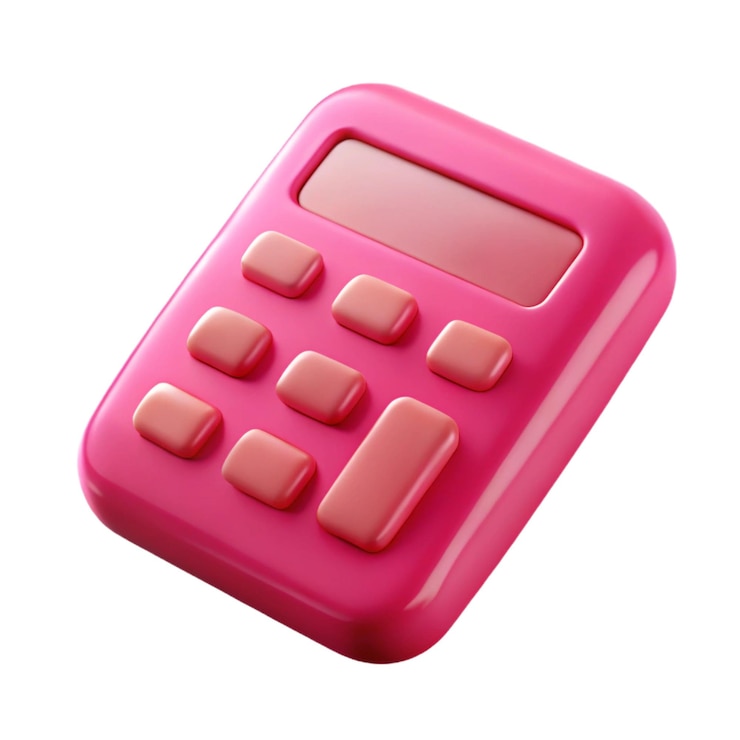Vector el icono de la calculadora 3d rosada