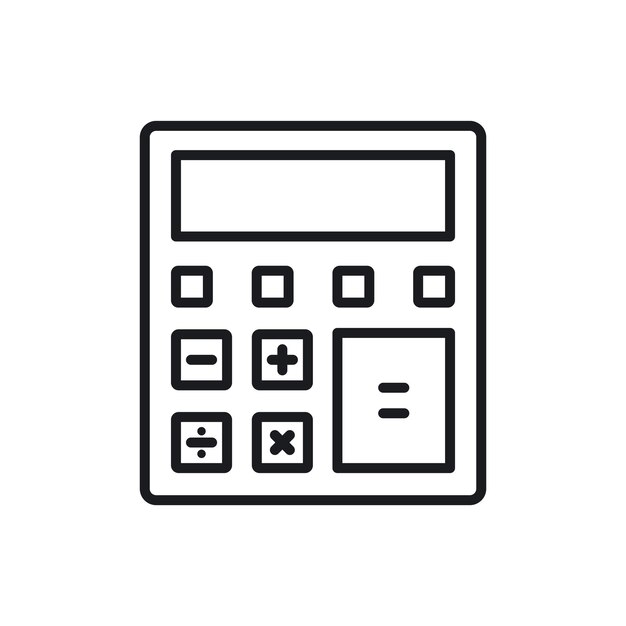El icono de la calculadora aislado sobre un fondo blanco
