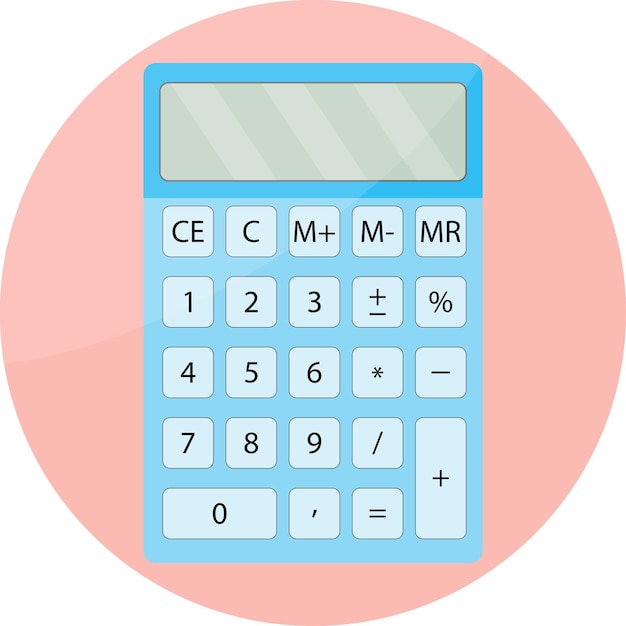 Icono de calculadora aislado Visualización matemática calculadora funciones financieras y calculadora gadget computadora Vector diseño plano ilustración