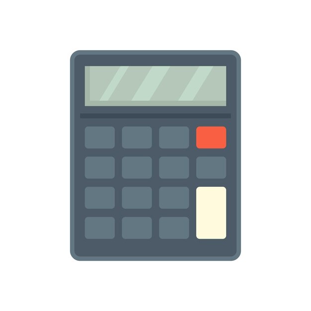 Icono de calculadora de auditoría Ilustración plana del icono de vector de calculadora de auditoría aislado sobre fondo blanco