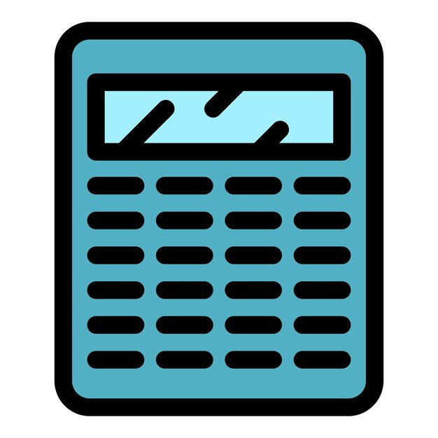 Icono de calculadora contable Contorno calculadora contable vector icono color plano aislado