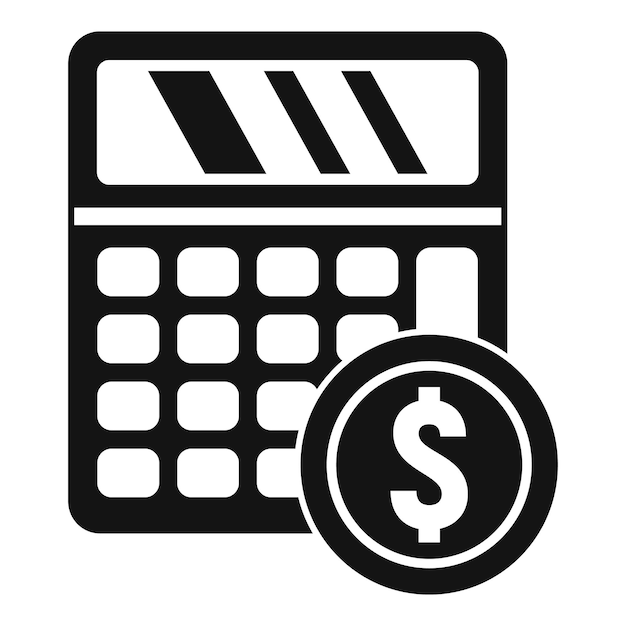 Icono de calculadora de dinero Ilustración simple del icono de vector de calculadora de dinero para diseño web aislado sobre fondo blanco