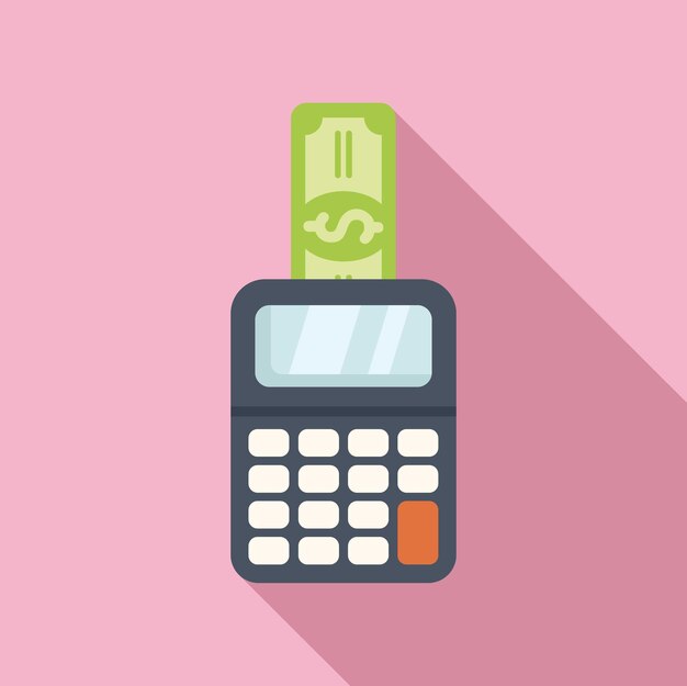 El icono de la calculadora de efectivo es un vector plano Cambio de divisas Finanzas empresariales