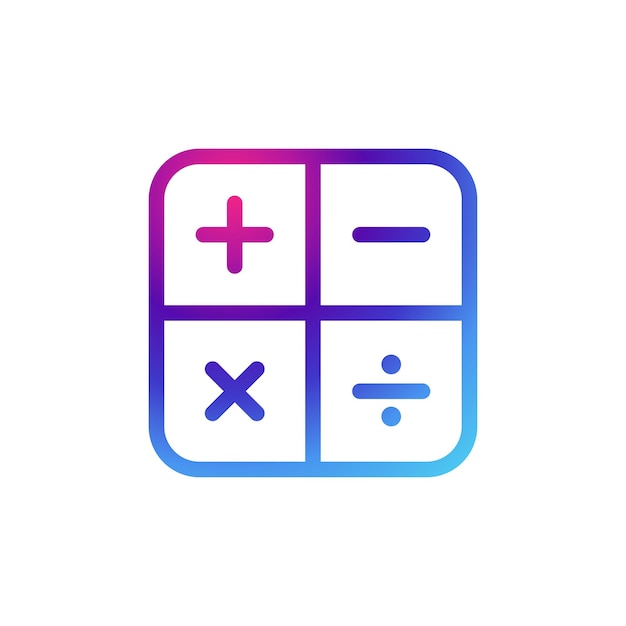 Vector icono de calculadora con efecto púrpura degradado