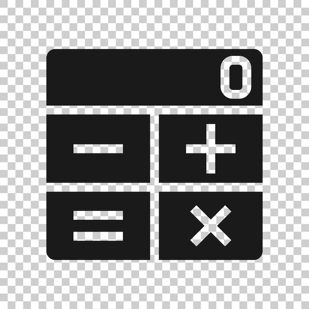 Icono de la calculadora en estilo plano Calcular ilustración vectorial en fondo blanco aislado Concepto de negocio de cálculo