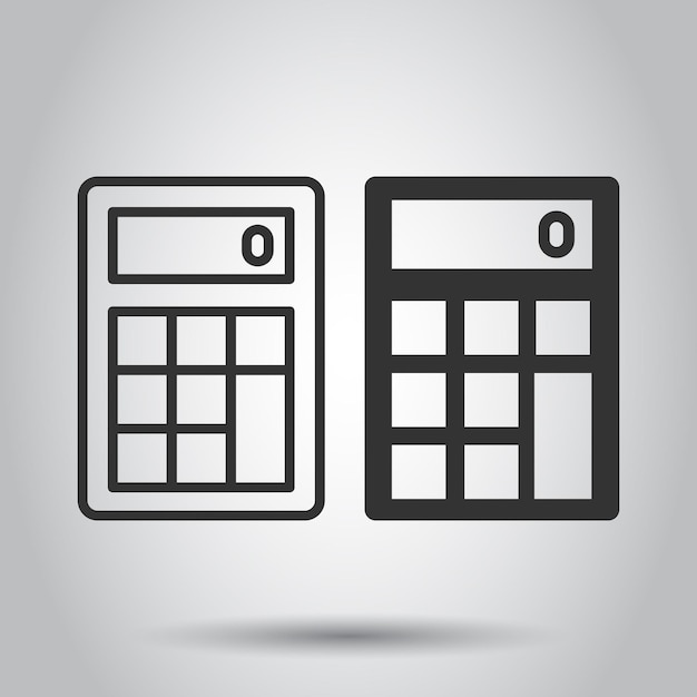 Icono de calculadora en estilo plano Calcular ilustración vectorial sobre fondo blanco aislado Concepto de negocio de cálculo