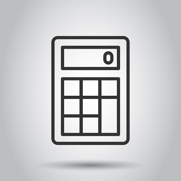 Icono de calculadora en estilo plano Calcular ilustración vectorial sobre fondo blanco aislado Concepto de negocio de cálculo