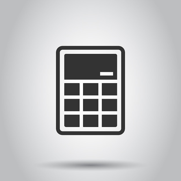 Icono de calculadora en estilo plano Calcular ilustración vectorial sobre fondo blanco aislado Concepto de negocio de cálculo