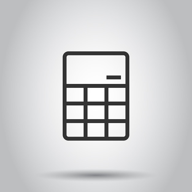 Icono de calculadora en estilo plano Calcular ilustración vectorial sobre fondo blanco aislado Concepto de negocio de cálculo