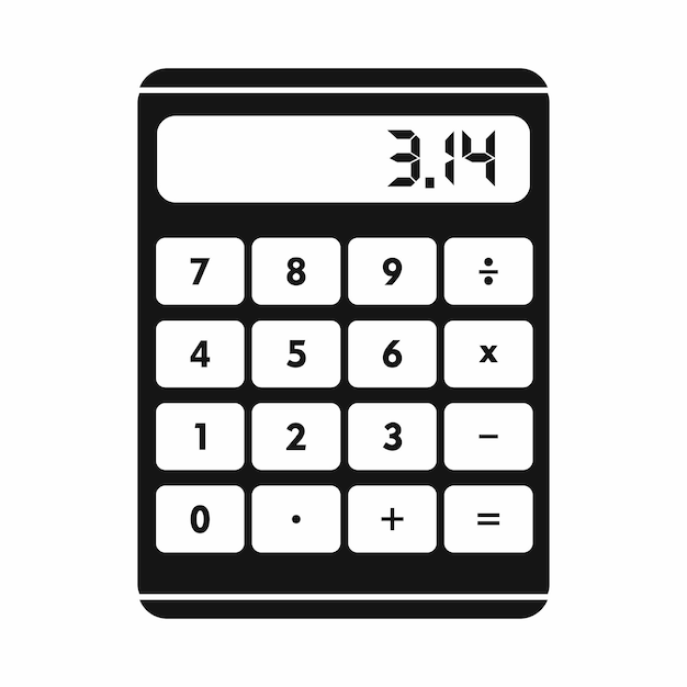 Icono de calculadora en estilo simple sobre un fondo blanco