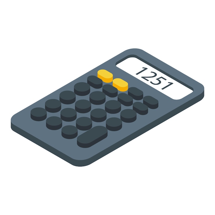 Vector icono de calculadora de informe isométrico del icono de vector de calculadora de informe para diseño web aislado sobre fondo blanco
