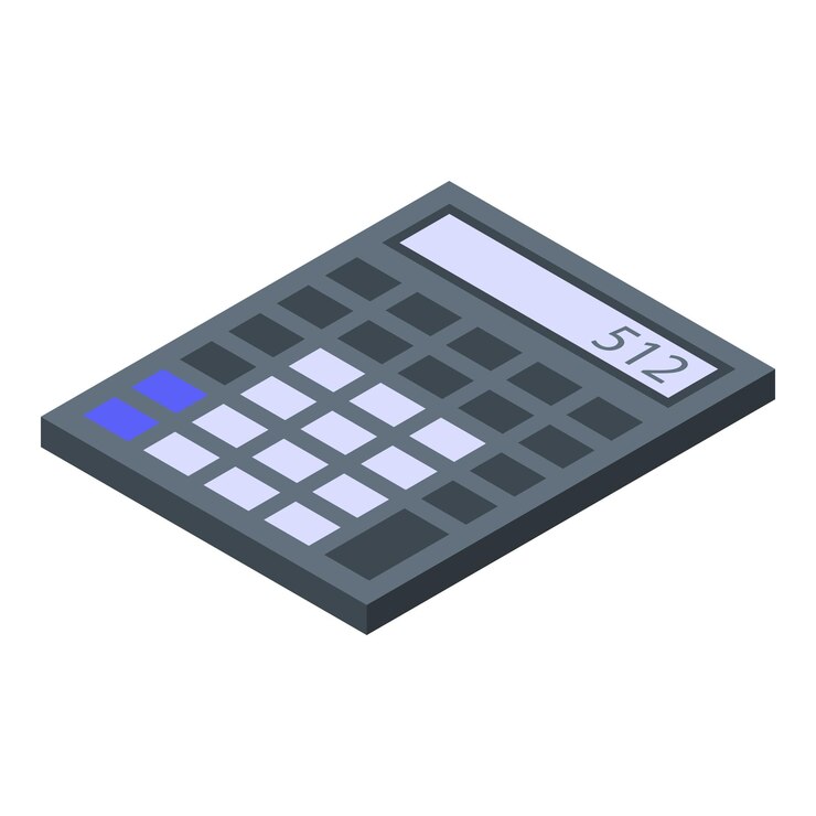 Vector icono de calculadora manual isométrica del icono de vector de calculadora manual para diseño web aislado sobre fondo blanco