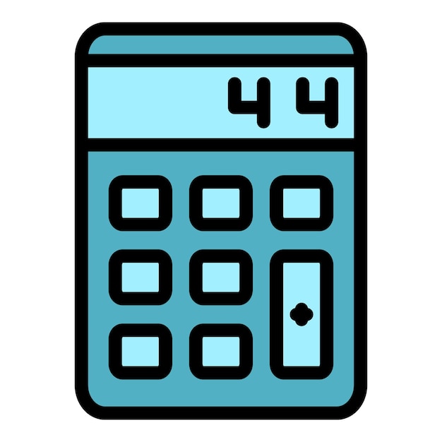 El icono de la calculadora de la oficina en el hogar Contorno de la computadora de la Oficina en el hogar icono vectorial color plano aislado