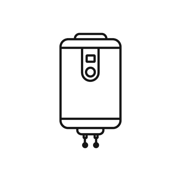 Icono de caldera de calefacción eléctrica Vector plano aislado en contorno