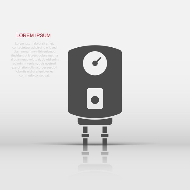 Icono de caldera de gas en estilo plano Ilustración vectorial de calefacción en un fondo aislado Concepto de negocio de letrero de ebullición