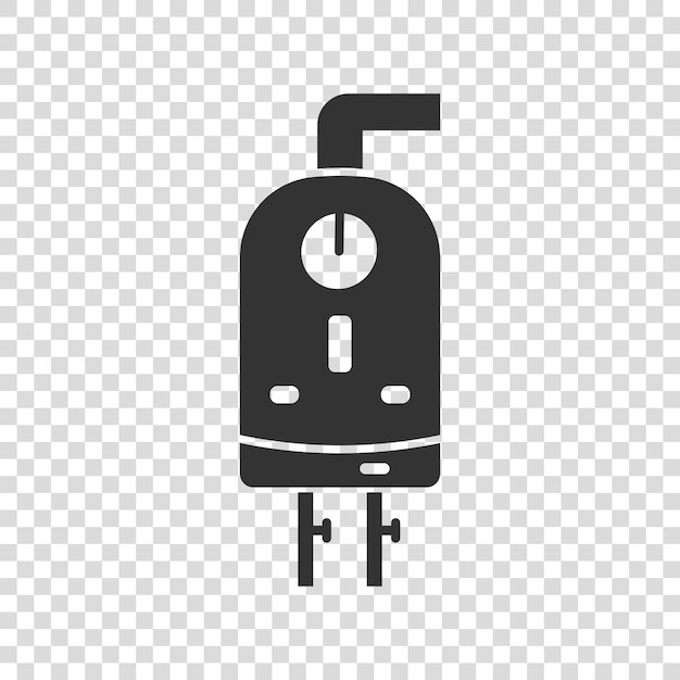 Icono de caldera de gas en estilo plano Ilustración vectorial de calefacción en un fondo aislado Concepto de negocio de letrero de ebullición