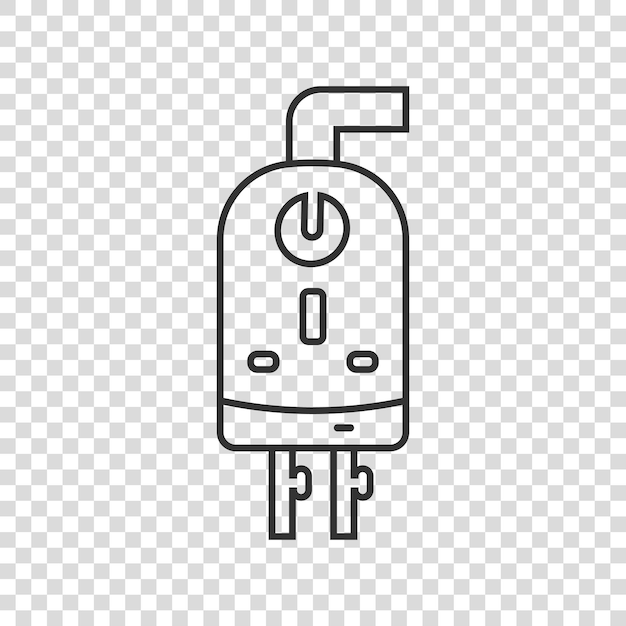 Icono de caldera de gas en estilo plano Ilustración vectorial de calefacción en un fondo aislado Concepto de negocio de letrero de ebullición