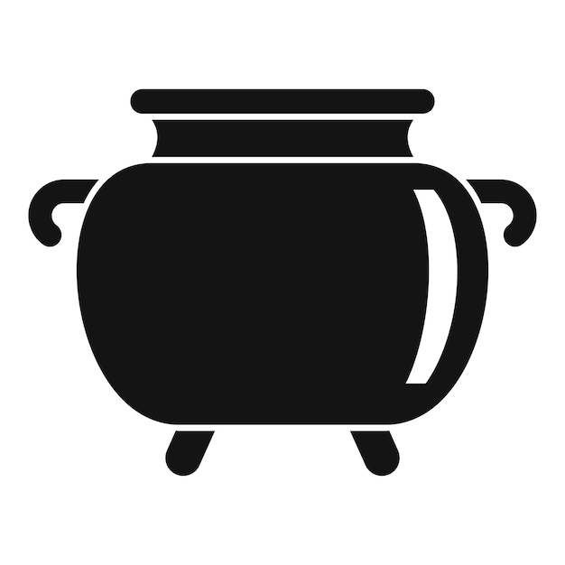 Icono de caldero de hierbas medicinales Ilustración simple del icono de vector de caldero de hierbas medicinales para diseño web aislado sobre fondo blanco