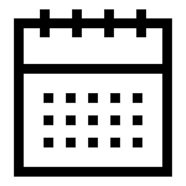 Icono de calendario aislado sobre fondo blanco