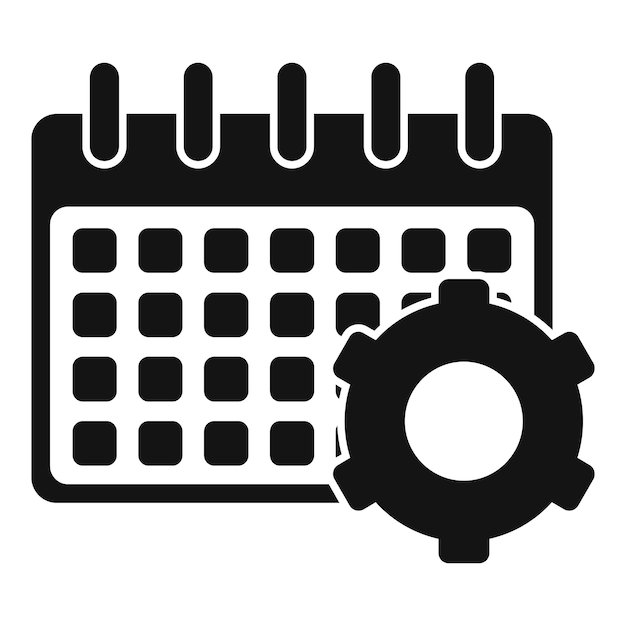 Icono de calendario del centro de servicio Ilustración simple del icono de vector de calendario del centro de servicio para diseño web aislado sobre fondo blanco