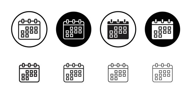 icono de calendario Contorno delgado sencillo