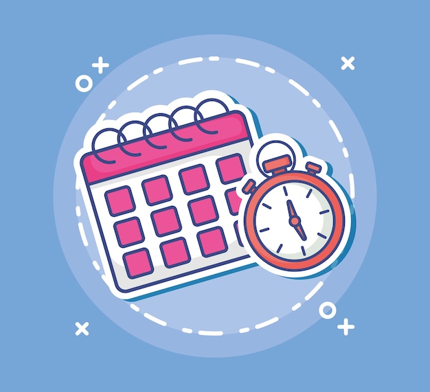 Vector icono de calendario y cronómetro