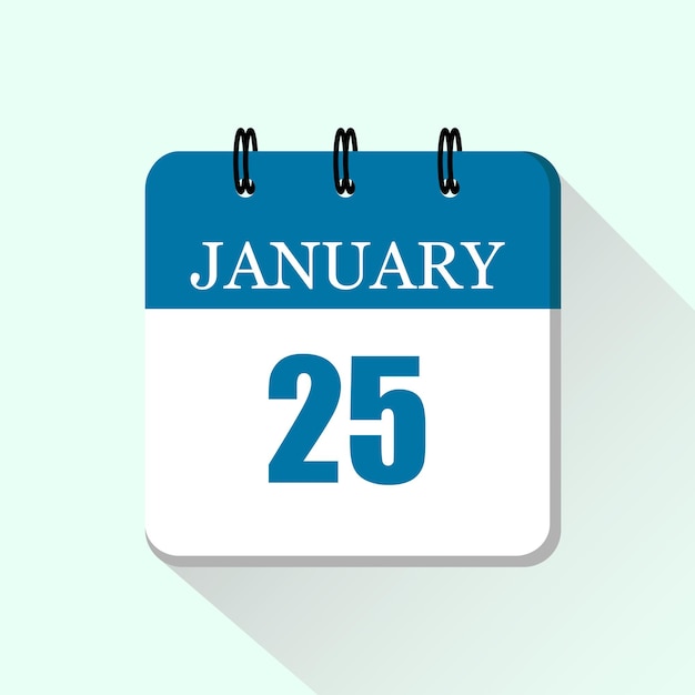 icono de calendario diario plano de enero plantilla de calendario vectorial para los días de enero