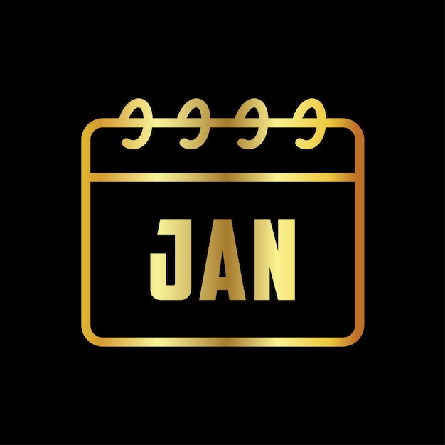 icono de calendario dorado plantilla vectorial logotipo colección de moda diseño plano