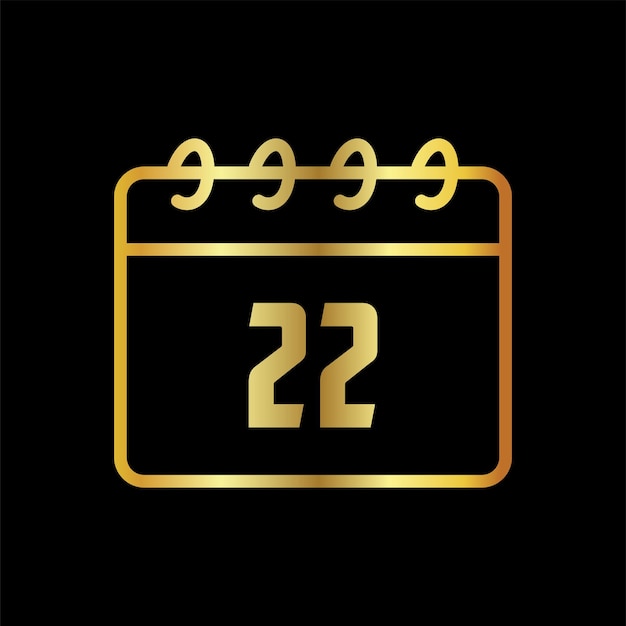 icono de calendario dorado plantilla vectorial logotipo colección de moda diseño plano