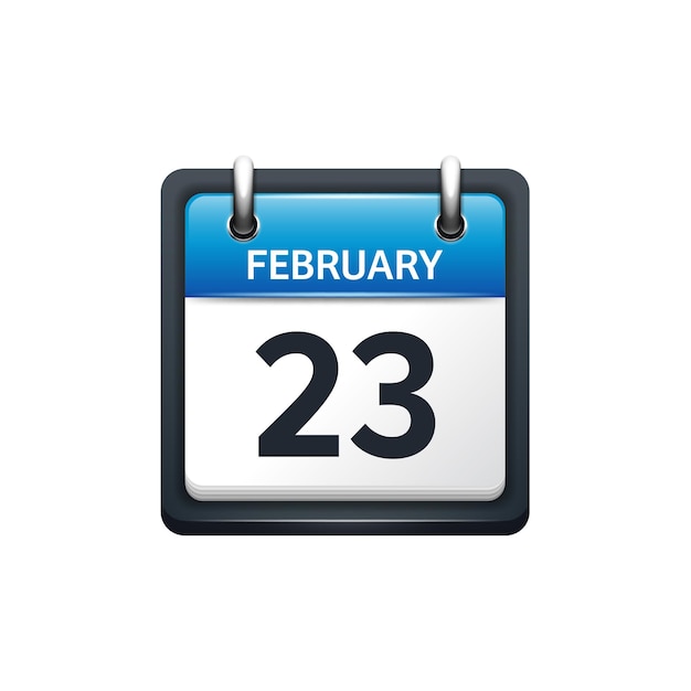 Ícono de calendario de febrero ilustración vectorial de estilo plano mes y fecha domingo lunes martes miércoles
