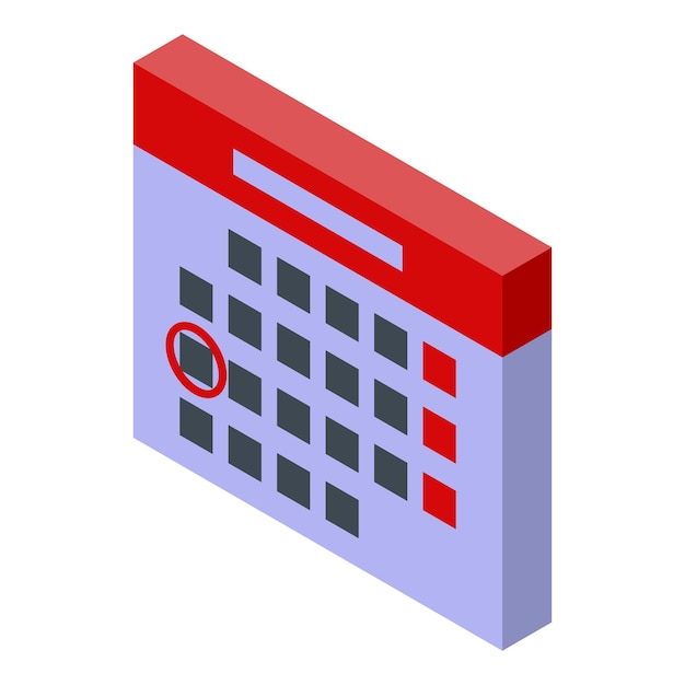 Icono de calendario fiscal Isométrico del icono de vector de calendario fiscal para diseño web aislado sobre fondo blanco
