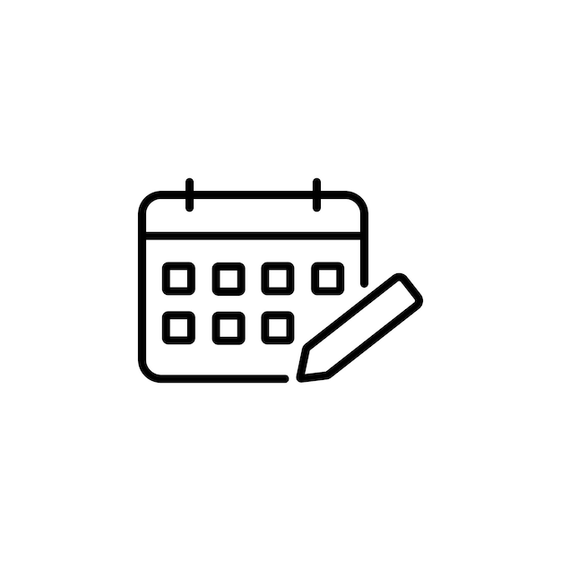 Icono de calendario Icono de elemento de aplicación Diseño gráfico de primera calidad