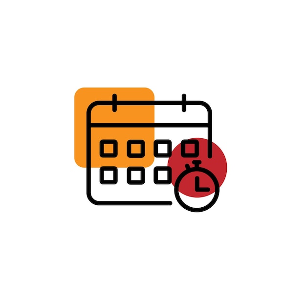 Icono de calendario Icono de elemento de aplicación Diseño gráfico de primera calidad