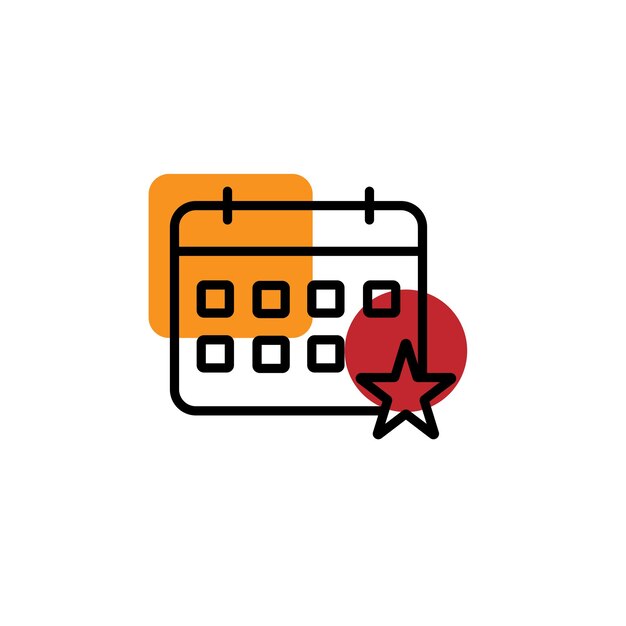 Icono de calendario Icono de elemento de aplicación Diseño gráfico de primera calidad