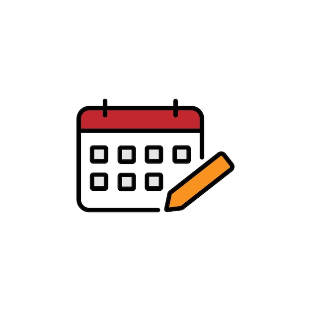 Icono de calendario Icono de elemento de aplicación Diseño gráfico de primera calidad