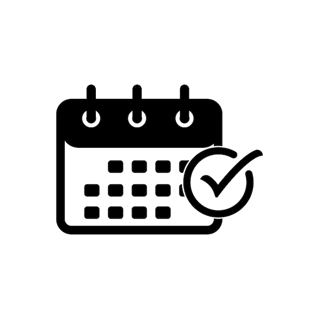 Ícono del calendario Ilustración vectorial del ícono de la fecha del calendario