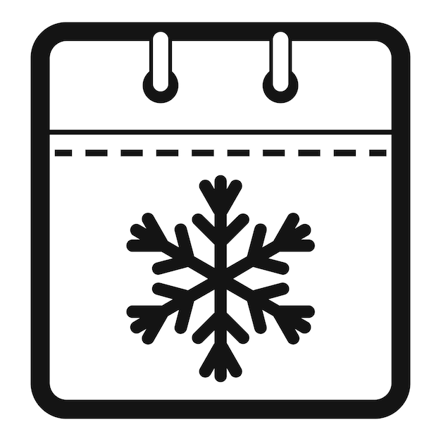 Icono de calendario de invierno Ilustración simple del icono de vector de calendario de invierno para web