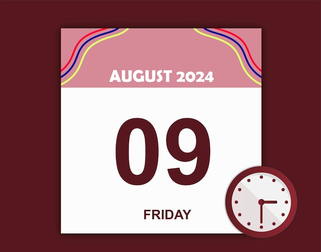 Vector icono del calendario mensual para el año 2024