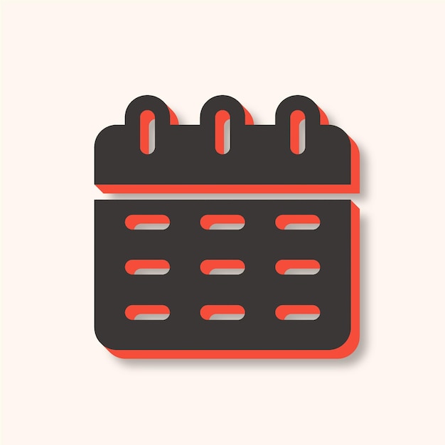 Icono de calendario moderno versátil en marrón y naranja con fondo elegante