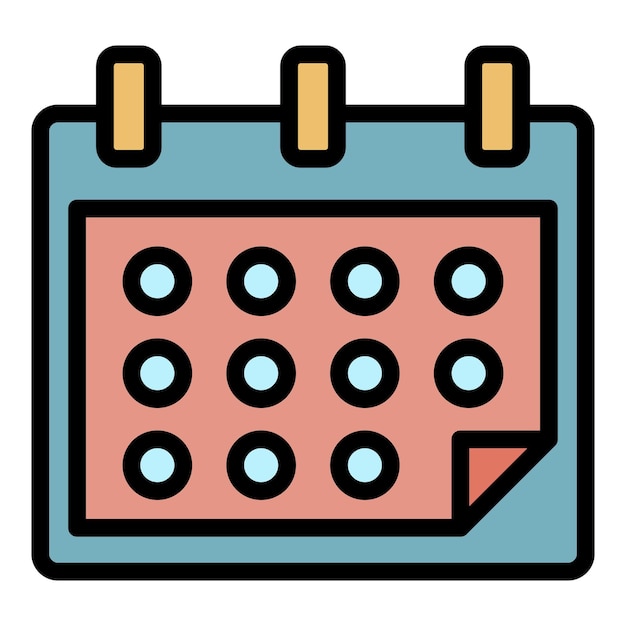 Icono de calendario de negocios Contorno calendario de negocios vector icono color plano aislado