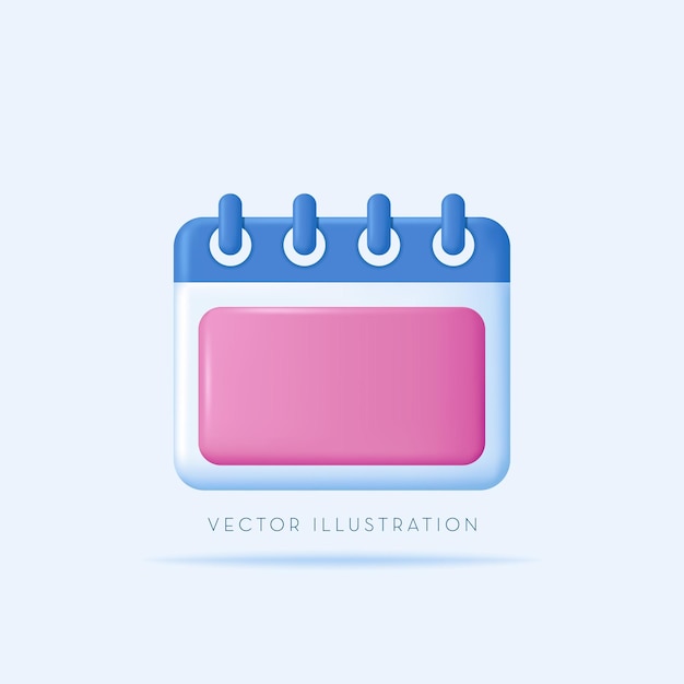 Icono de calendario Programar cita Concepto de planificación 3D Vector aislado Ilustraciones