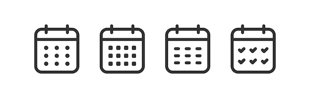 Icono del calendario Recordatorio de la fecha Hora del evento Plan de programación