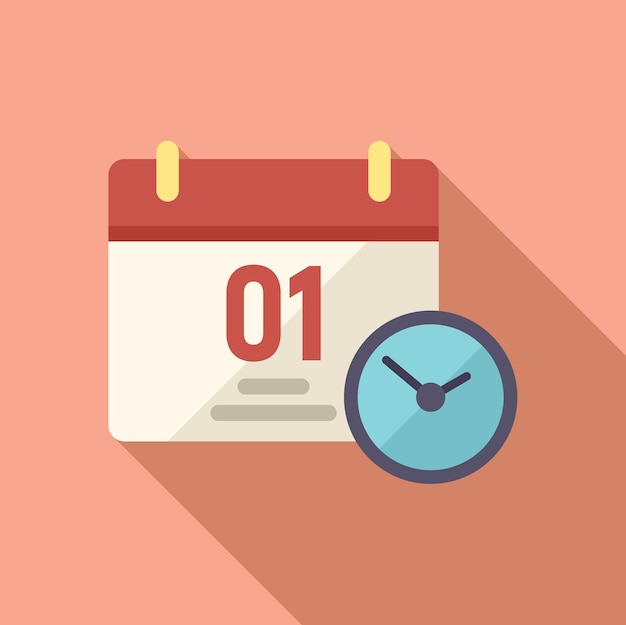 Icono de calendario remoto vector plano Tiempo de trabajo Negocios de oficina