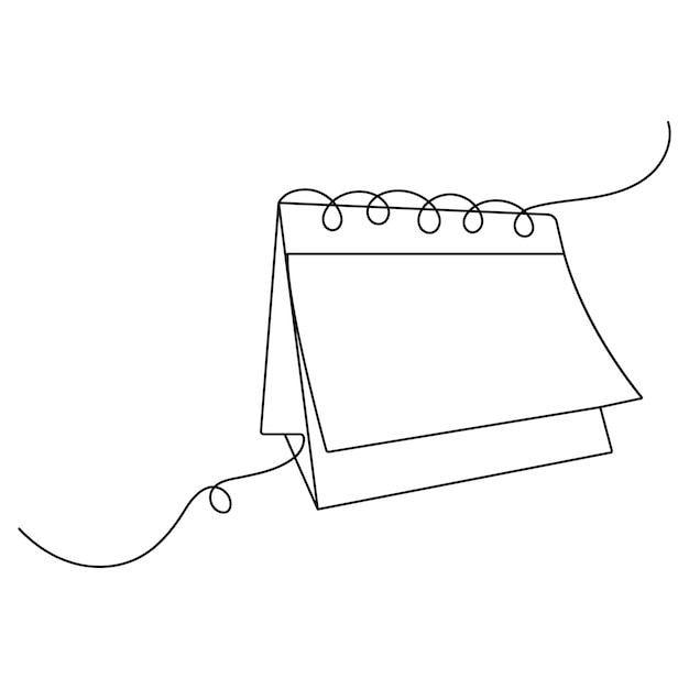 Icono de calendario de la tabla dibujo continuo de una línea ilustración vectorial de contorno