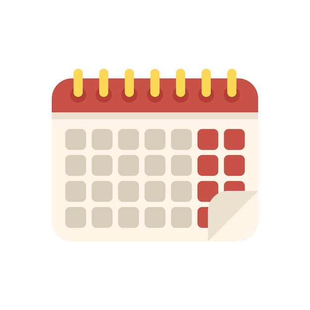 Icono de calendario de trabajo vector plano Tiempo de oficina Hora del reloj